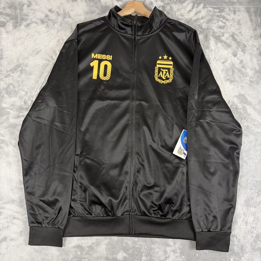 AFA ARGENTINA #10 Lionel Messi Black Track Jacket Size Large Full Zip NEW!